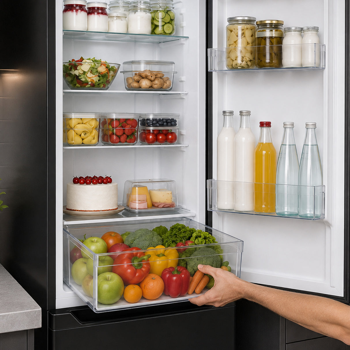 Heinner Kühl-Gefrierkombination HCNF-HM253INVBKE – Full No Frost – Inverter Kompressor – Schwarz – Bild 7