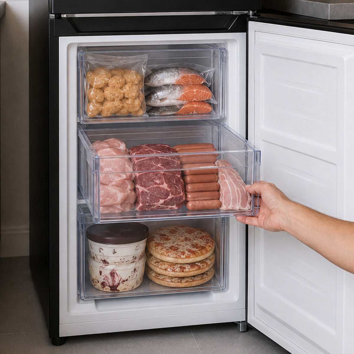 Heinner Kühl-Gefrierkombination HCNF-HM253INVBKE – Full No Frost – Inverter Kompressor – Schwarz – Bild 9