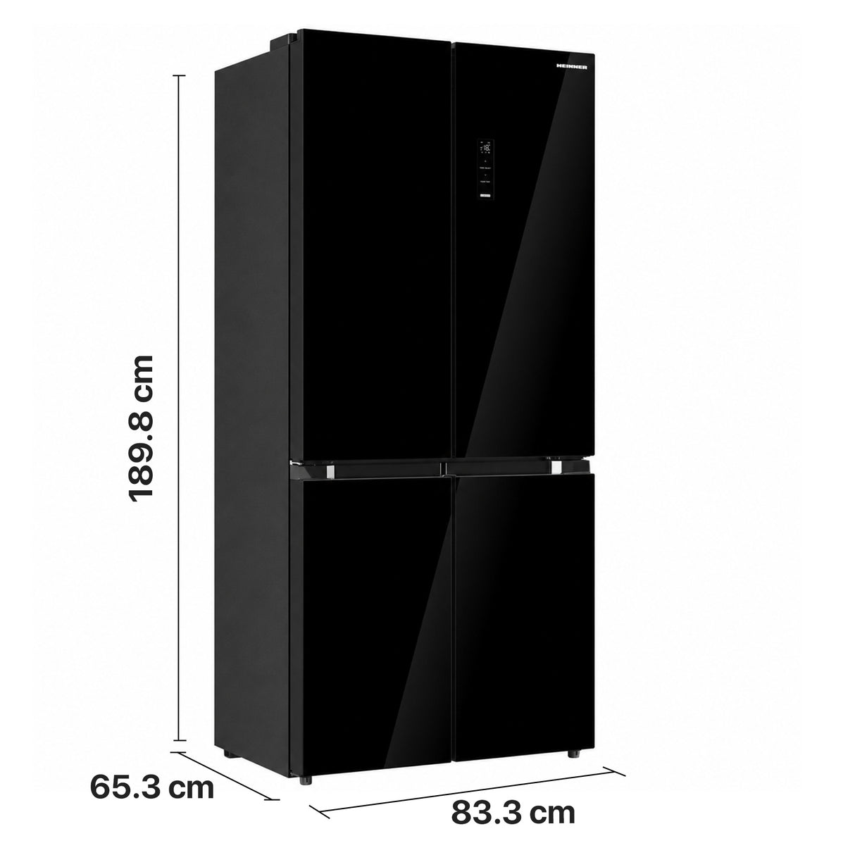 Heinner amerikanischer Side-by-Side Kühlschrank HSBS-M515MDINVHGBKE – 515 L – No Frost – Inverter – Schwarzes Glas – Bild 3