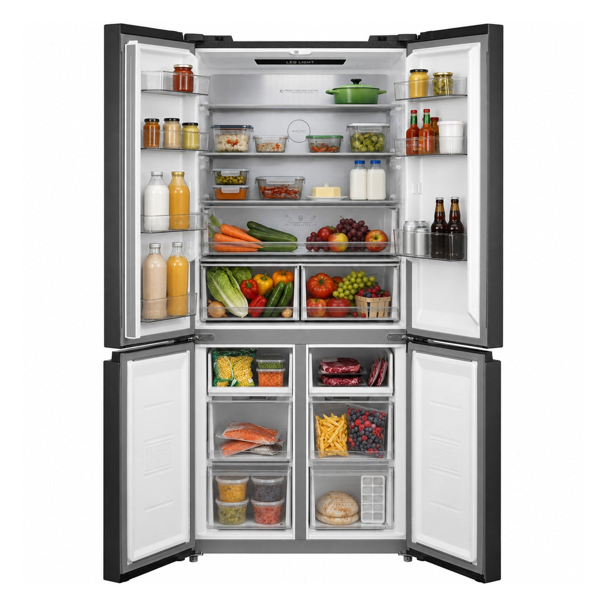 Heinner amerikanischer Side-by-Side Kühlschrank HSBS-M515MDINVHGBKE – 515 L – No Frost – Inverter – Schwarzes Glas – Bild 4