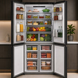 Heinner amerikanischer Side-by-Side Kühlschrank HSBS-M515MDINVHGBKE – 515 L – No Frost – Inverter – Schwarzes Glas – Bild 7