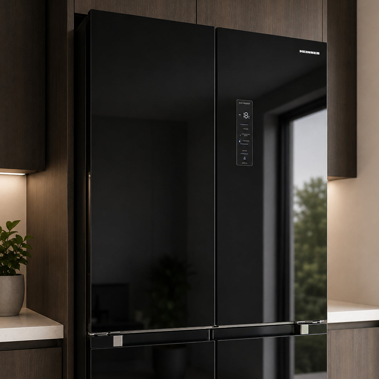 Heinner amerikanischer Side-by-Side Kühlschrank HSBS-M515MDINVHGBKE – 515 L – No Frost – Inverter – Schwarzes Glas – Bild 8