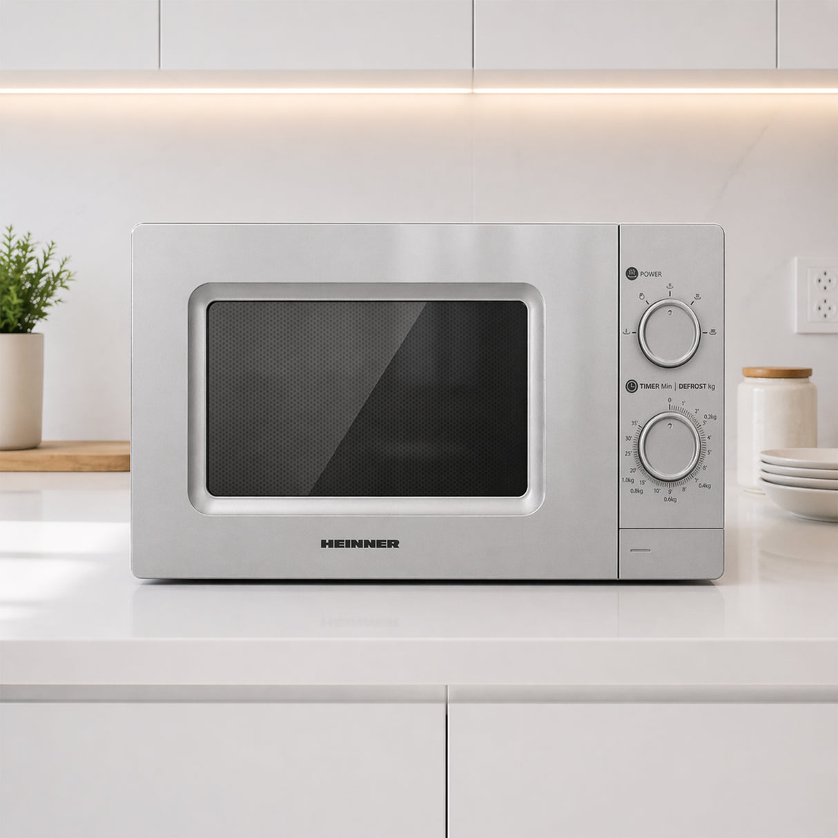Heinner Mikrowelle HMW-MD20MSL – freistehend – 20 Liter – 700W – Silber – Bild 4