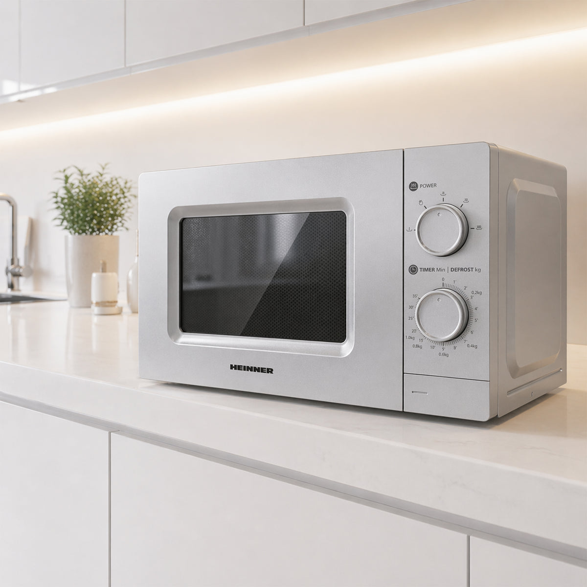 Heinner Mikrowelle HMW-MD20MSL – freistehend – 20 Liter – 700W – Silber – Bild 5