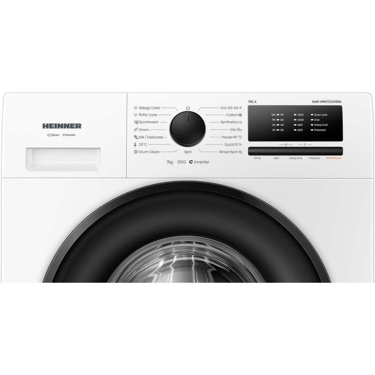 Heinner Waschmaschine HWM-HMN7012IVSMA – 7 kg – Inverter – Energieeffizienzklasse A – Bild 2