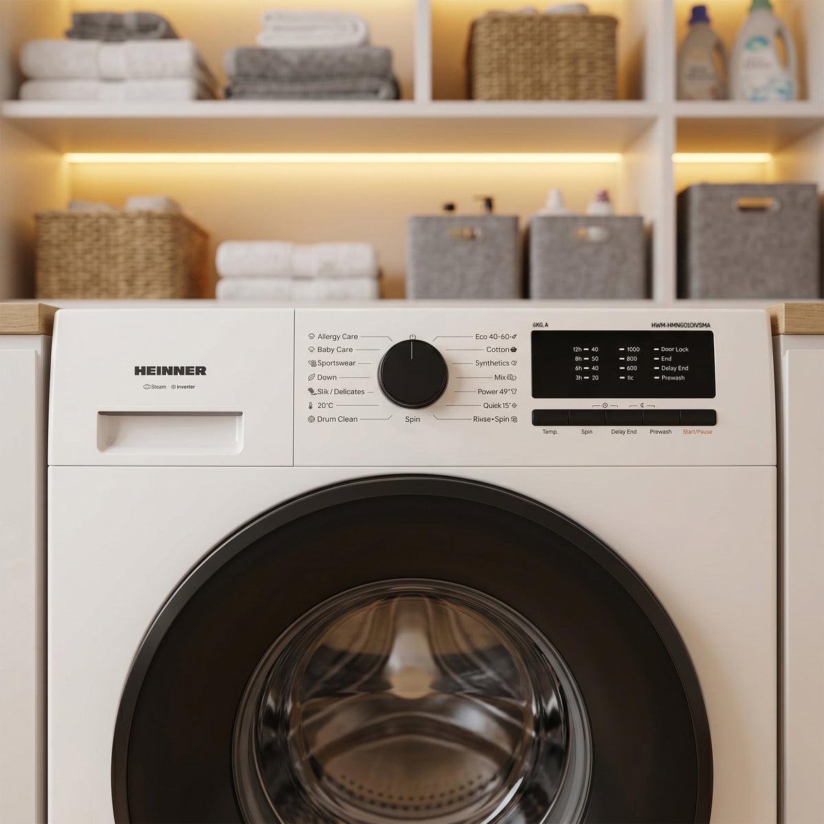 Heinner Waschmaschine HWM-HMN6010IVSMA – 6 kg – 1000 U/min – Energieeffizienzklasse A – Bild 7