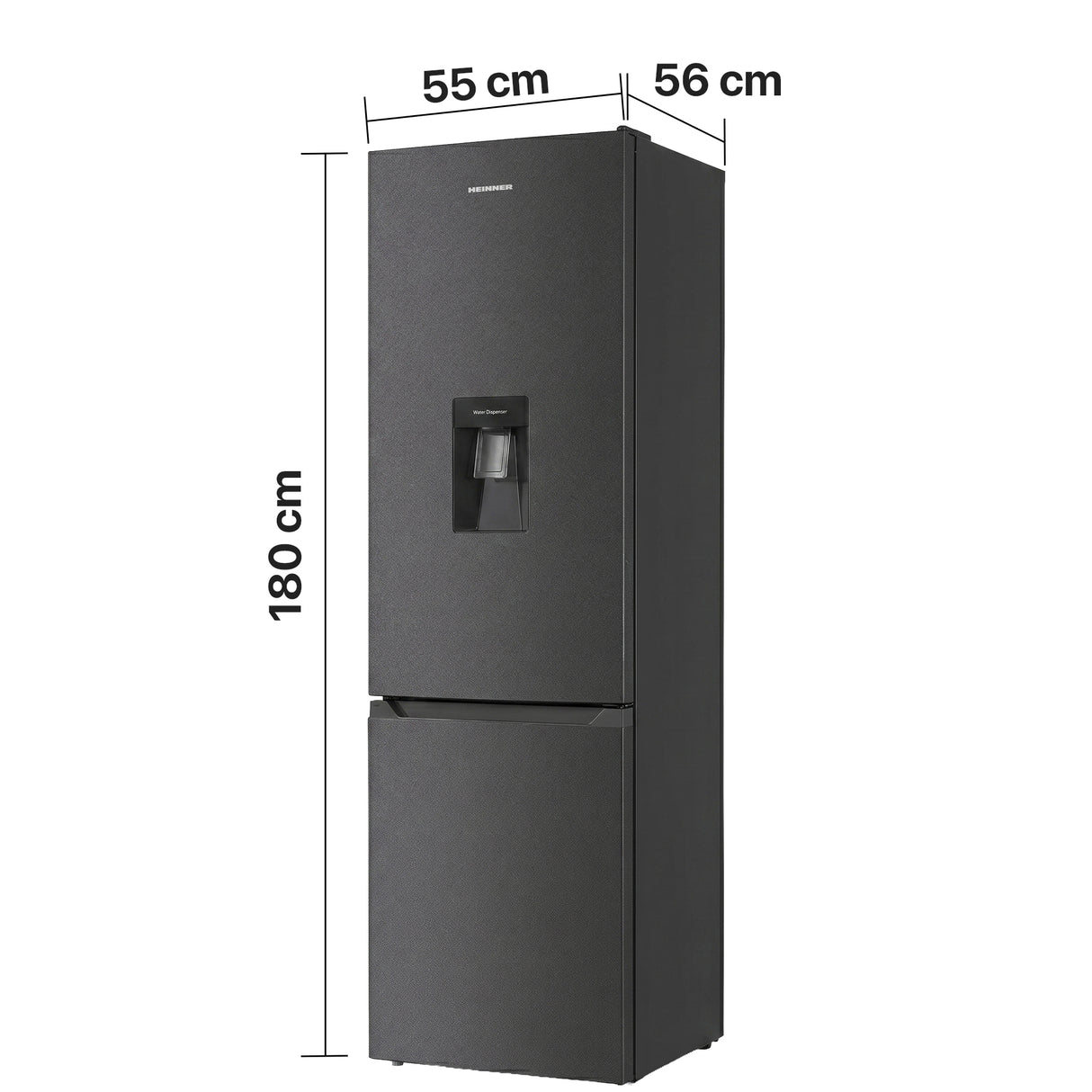 Heinner Kühl-Gefrierkombination HC-HM260DGWDE – 260 Liter – Wasserspender – Energieeffizienzklasse E – Bild 3