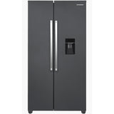 Heinner HSBS-HM439NFINVDGWDE++ Amerikanischer Kühlschrank mit Wasserspender 439 L – No Frost – Anthrazit – Produktfoto