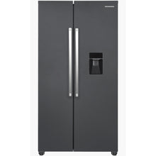 Heinner HSBS-HM439NFINVDGWDE++ Amerikanischer Kühlschrank mit Wasserspender 439 L – No Frost – Anthrazit