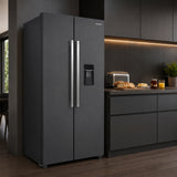 Heinner HSBS-HM439NFINVDGWDE++ Amerikanischer Kühlschrank mit Wasserspender 439 L – No Frost – Anthrazit – Bild 5