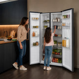Heinner HSBS-HM439NFINVDGWDE++ Amerikanischer Kühlschrank mit Wasserspender 439 L – No Frost – Anthrazit – Bild 9