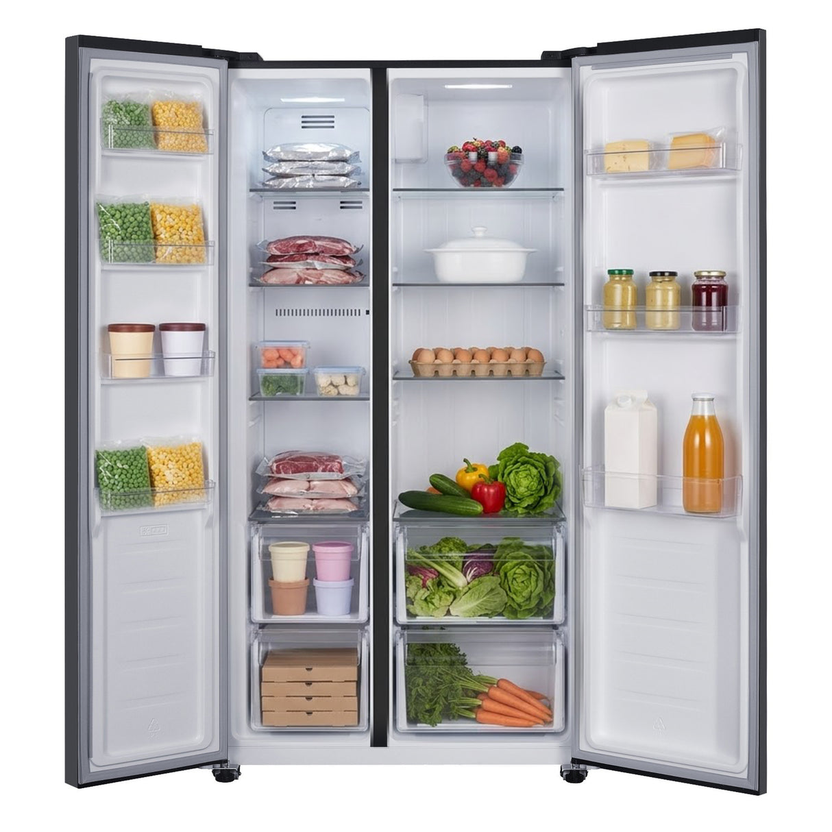 Heinner HSBS-HM442NFINVDGE++ Amerikanischer Kühlschrank - 442L - No Frost - Anthrazit – Bild 2