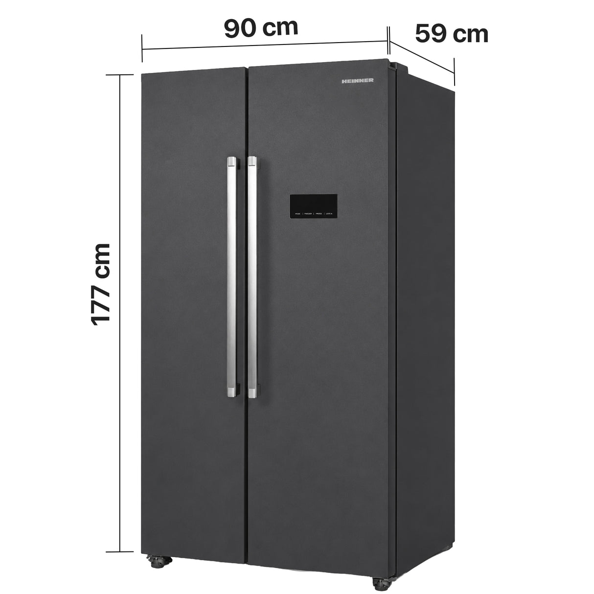 Heinner HSBS-HM442NFINVDGE++ Amerikanischer Kühlschrank - 442L - No Frost - Anthrazit – Bild 3