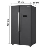Heinner HSBS-HM442NFINVDGE++ Amerikanischer Kühlschrank - 442L - No Frost - Anthrazit – Bild 3