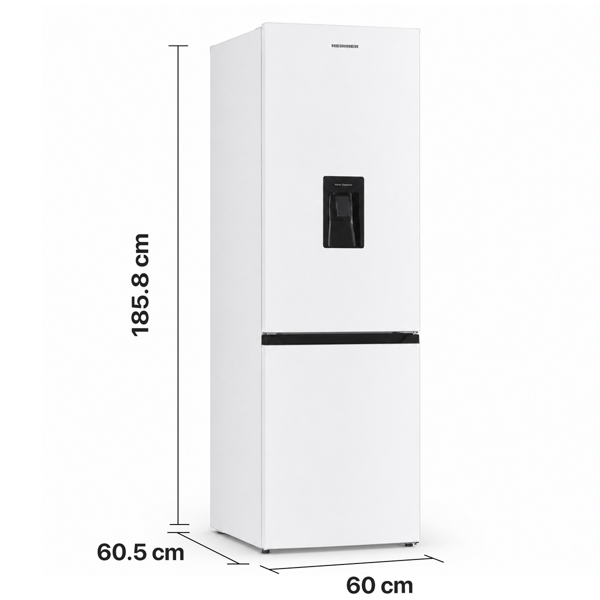 Heinner HC-HM313WDE++ Kühl-Gefrierkombination mit Wasserspender – 313 L – Energieklasse E – Einstellbarer – Bild 3