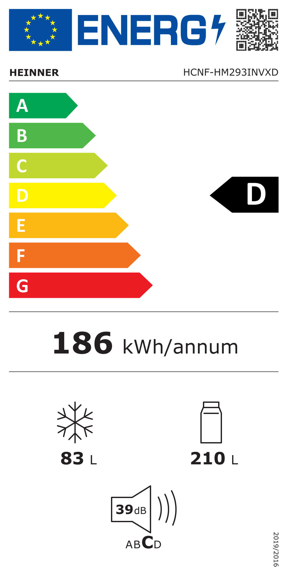 Heinner HCNF-HM293INVXD Kühl-Gefrierkombination – 293 Liter – No Frost – Inverter – Energieeffizienzklasse D – Inox – Bild 2