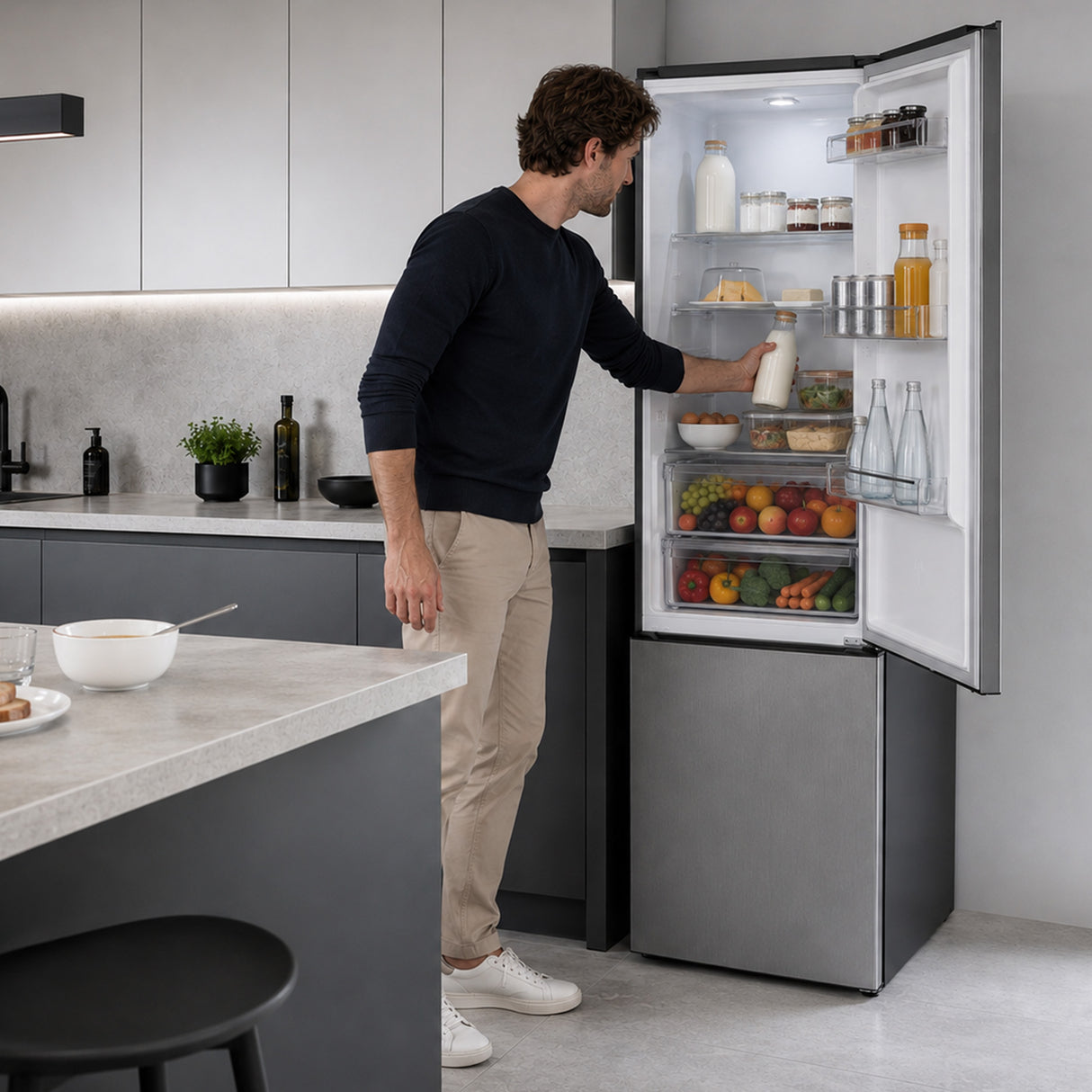Heinner HC-HM313XWDE++ Kühl-Gefrierkombination mit Wasserspender – 313 L – Energieeffizienzklasse E – Bild 10