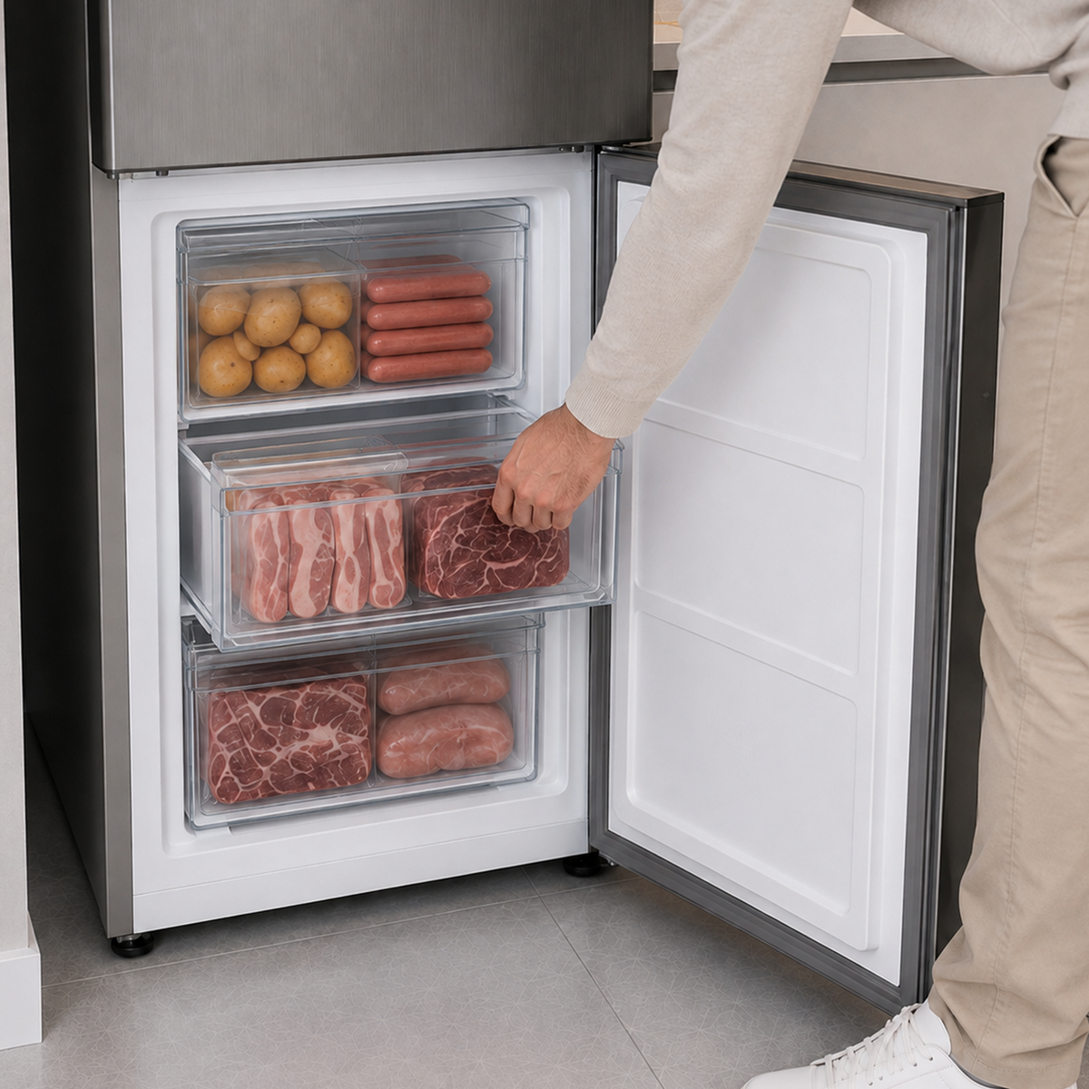 Heinner HC-HM315XE++ Kühl-Gefrierkombination – 315 L – Energieeffizienzklasse E – Einstellbarer Thermostat – Bild 7