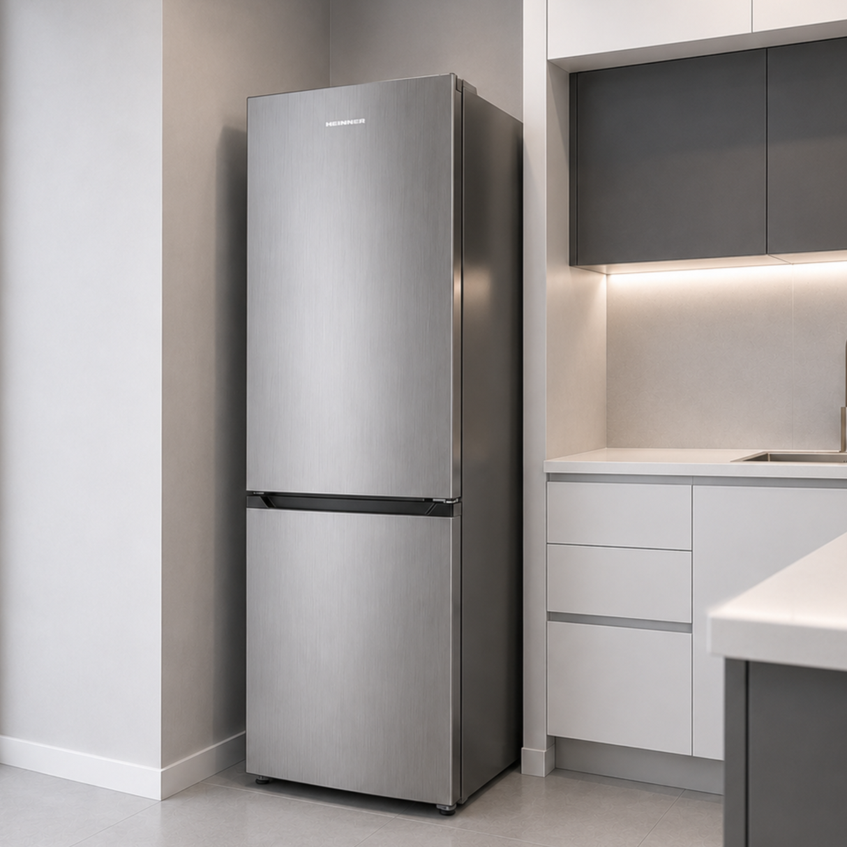 Heinner HC-HM315XE++ Kühl-Gefrierkombination – 315 L – Energieeffizienzklasse E – Einstellbarer Thermostat – Bild 10