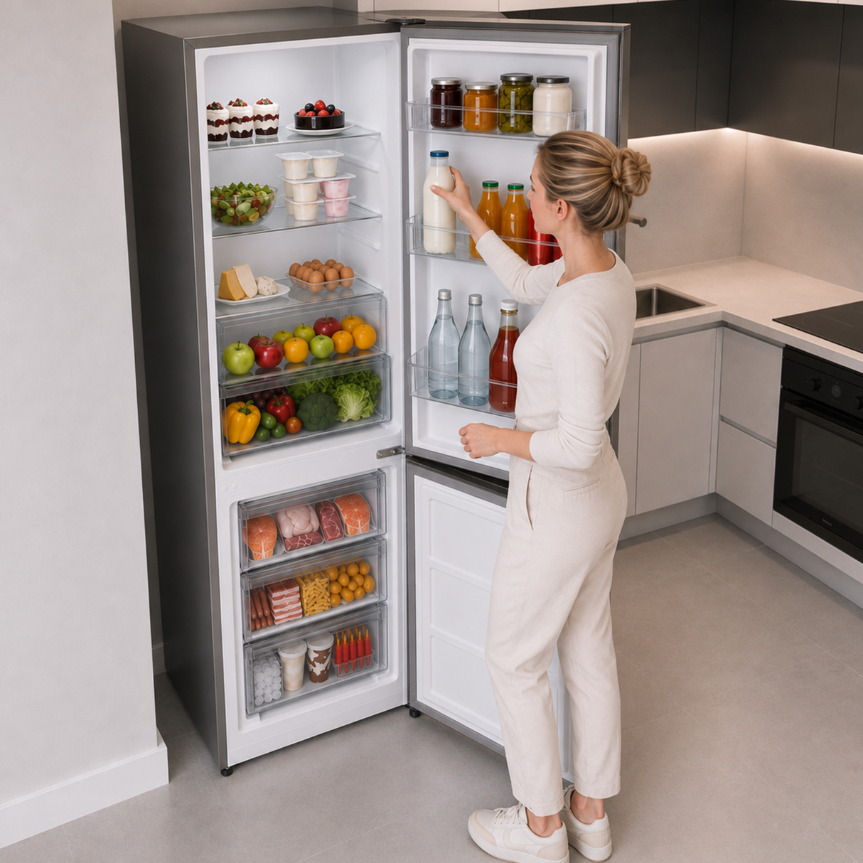 Heinner HC-HM315XE++ Kühl-Gefrierkombination – 315 L – Energieeffizienzklasse E – Einstellbarer Thermostat – Bild 11