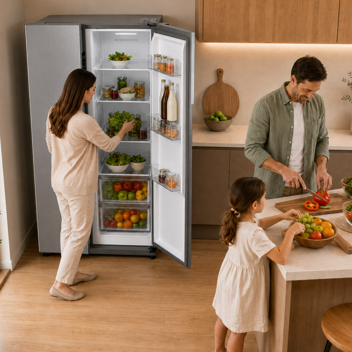 Heinner HSBS-M460NFINVXE++ Side-by-Side-Kühlschrank – 460 L – Total No Frost – Inverter Kompressor – Bild 11