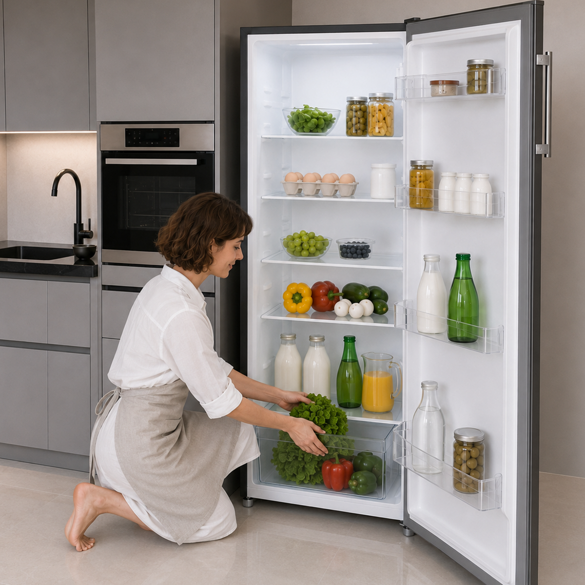 Heinner HF-HM242XE++ Kühlschrank 242 L – Energieeffizienzklasse E – Einstellbarer Thermostat – LED-Beleuchtung – 4 – Bild 10