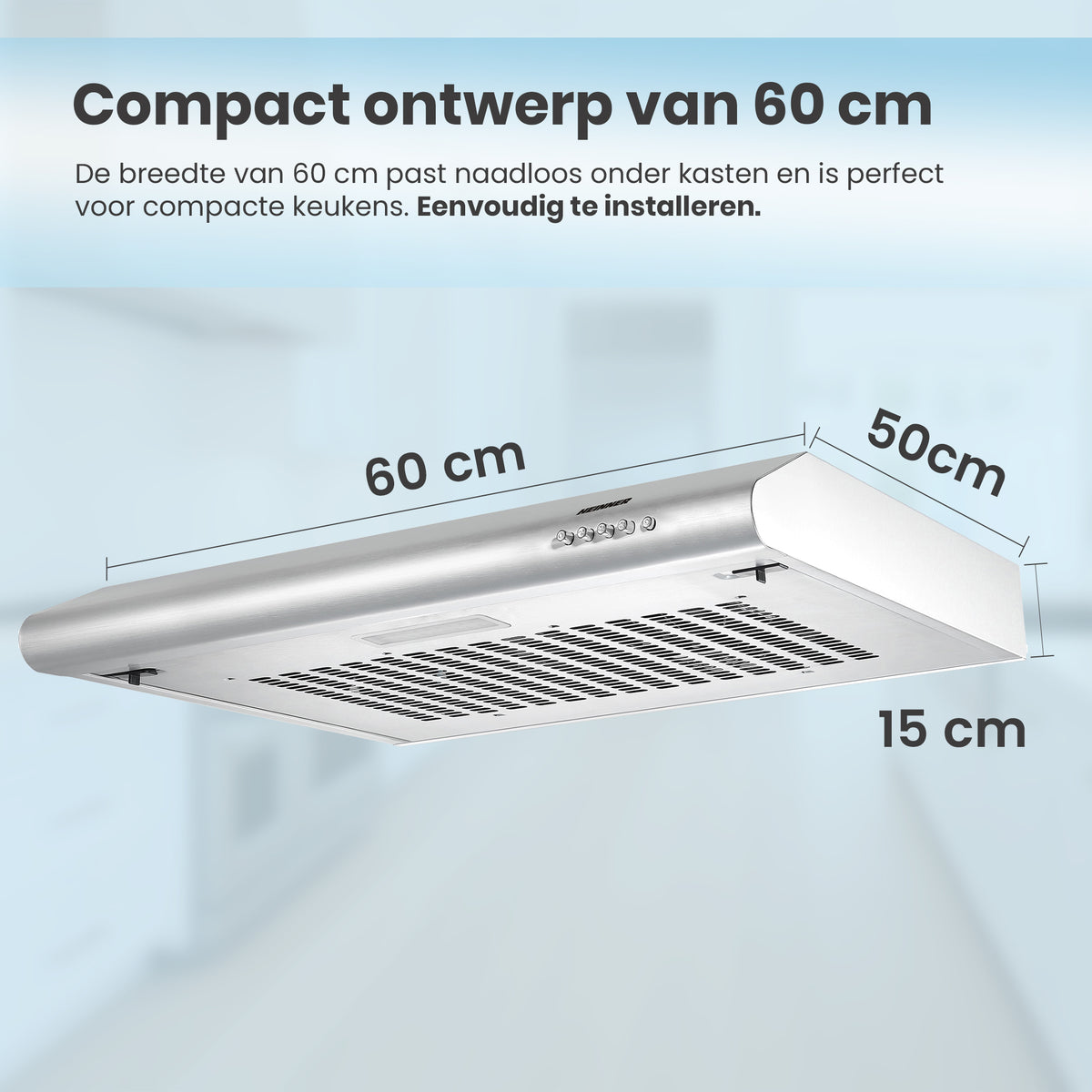 Heinner CH-201SS Dunstabzugshaube 60 cm – 3 Geschwindigkeiten – LED – Umluft – Bild 5