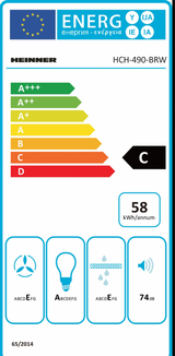 Heinner Dunstabzugshaube HCH-490-BRW – Wandmontage – 90 cm – Edelstahl – LED-Beleuchtung – 3 Geschwindigkeiten – Energielabel
