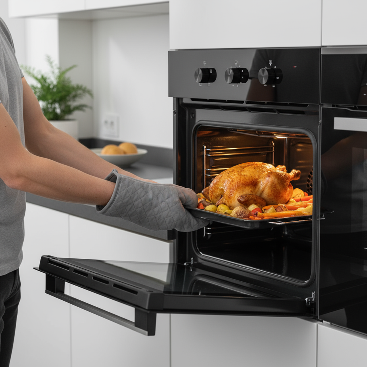 Heinner Einbau Backofen HBO-M654G-GBK – 70 Liter – Heißluft – Grill – schwarz – Bild 5