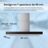 Heinner Dunstabzugshaube HDCH-MD90TIX – Wandesse – 90 cm – 4 Geschwindigkeitsstufen – Touch-Bedienung – Bild 5