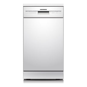 Heinner HDW-FSM45510WE freistehender Geschirrspüler – 10 Maßgedecke – AquaStop – Energieklasse E – Weiß – Produktfoto
