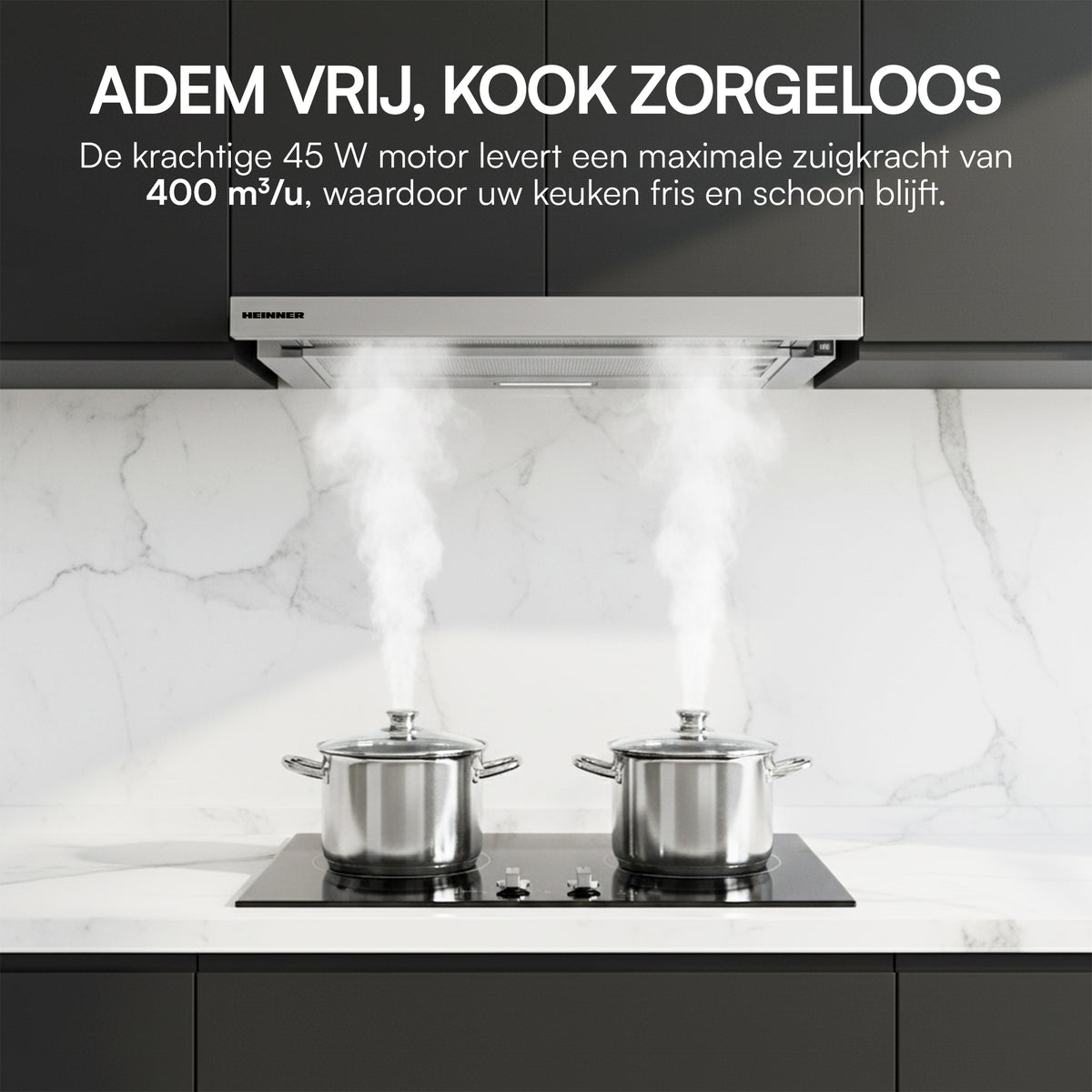Heinner HTCH-MD400IX Dunstabzugshaube – Energieeffizienzklasse B – Inox – Bild 5