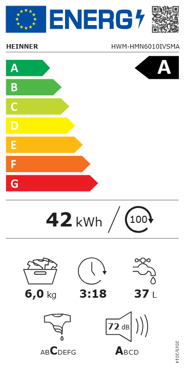 Heinner Waschmaschine HWM-HMN6010IVSMA – 6 kg – 1000 U/min – Energieeffizienzklasse A – Bild 11