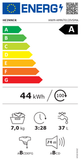 Heinner Waschmaschine HWM-HMN7012IVSMA – 7 kg – Inverter – Energieeffizienzklasse A – Bild 11