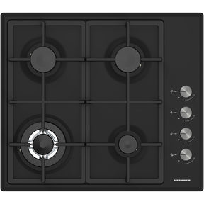 Heinner HBH-S4IWF-BK Einbau-Gaskochfeld – 4 Brenner – Wokbrenner – Schwarz – Produktfoto