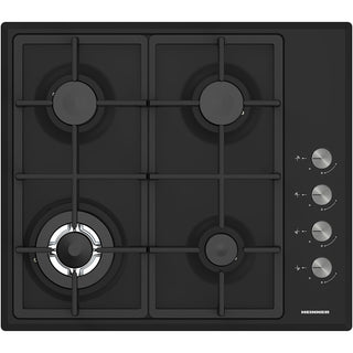Heinner HBH-S4IWF-BK Einbau-Gaskochfeld – 4 Brenner – Wokbrenner – Schwarz