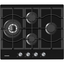 Heinner HBH-M452IWFGBK Einbau-Gaskochfeld – 4 Brenner – Wokbrenner – Gusseisenroste – Schwarz