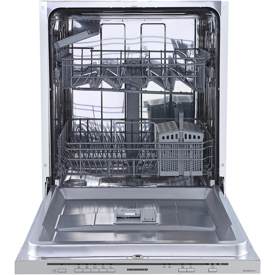 Heinner Einbaugeschirrspüler HDW-BIM60514E – 60 cm – 14 Maßgedecke – Energieeffizienzklasse E – AquaStop – Bedienfeld