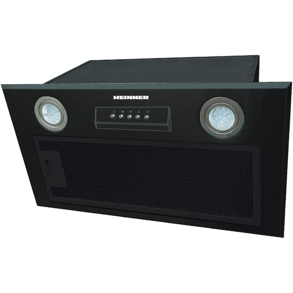 Heinner Dunstabzugshaube HBIH-MD600BK – Einbau – 52 cm – 3 Geschwindigkeiten – Schwarz – Bedienfeld