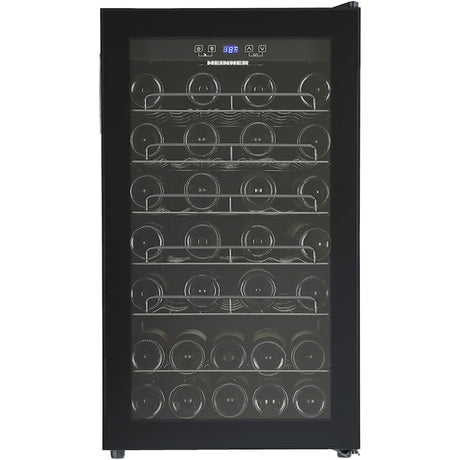 Heinner HRV-A118DRM40 Weinkühlschrank – 118 Liter – 40 Flaschen – Metallregale – Produktfoto