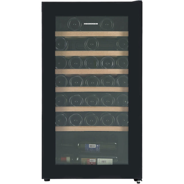 Heinner Weinkühlschrank HRV-A85DRL34 – 85 Liter – 34 Flaschen – Holzablagen – Produktfoto