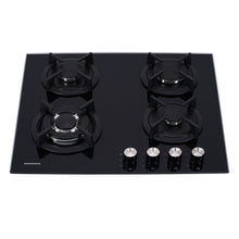 Heinner HBH-S584WI-GBK Einbau-Gaskochfeld – 4 Brenner – Wokbrenner – Gusseisenroste