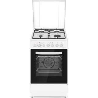 Heinner Gasherd HFSC-S60LITGC-WH – 60 cm – 4 Zonen – Backofen mit 7 Funktionen – Grill – Weiß
