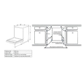 Heinner Einbaugeschirrspüler HDW-BIM60514E – 60 cm – 14 Maßgedecke – Energieeffizienzklasse E – AquaStop – Maßzeichnung