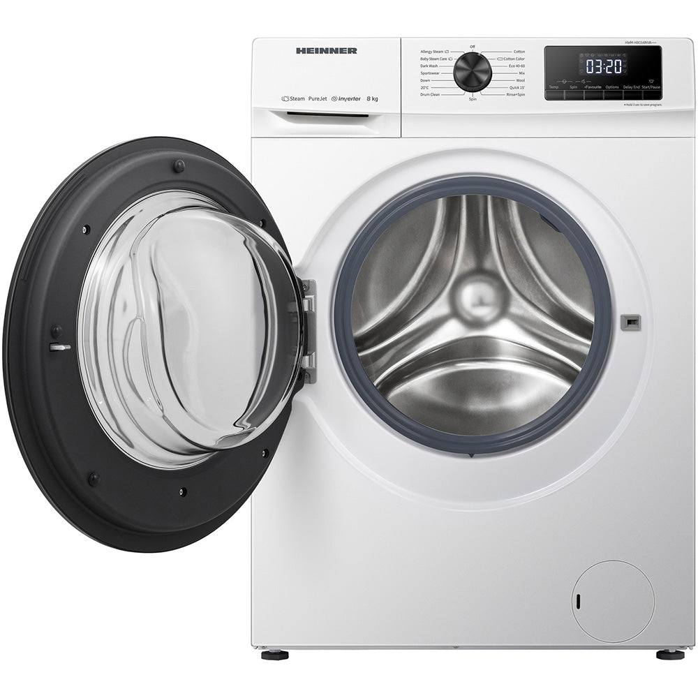 Heinner Waschmaschine HWM-H8014INVA 8 kg – 1400 U/min – Energieeffizienzklasse A – Bedienfeld