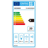 Heinner CH-MD200WH Unterbau-Dunstabzugshaube – 60 cm – 2 Geschwindigkeiten – weiß – Energielabel