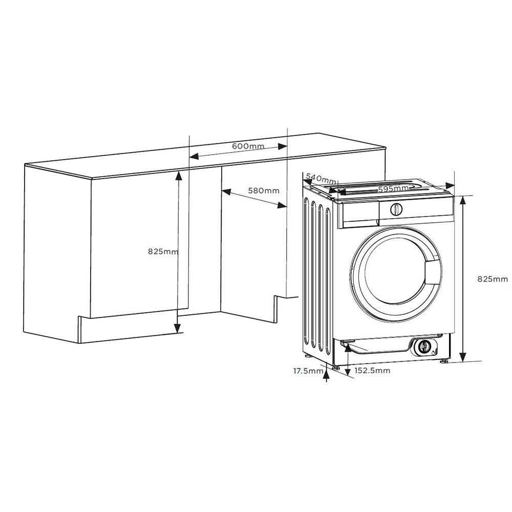 Heinner HWM-BI814IVA+++ Einbauwaschmaschine 8 kg – 1400 U/min – Bild 3