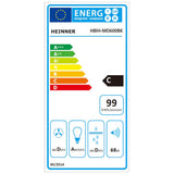 Heinner Dunstabzugshaube HBIH-MD600BK – Einbau – 52 cm – 3 Geschwindigkeiten – Schwarz – Energielabel