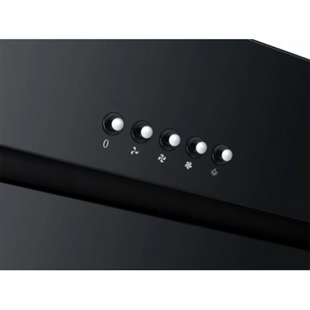 Heinner DCH-650RGBK Dunstabzugshaube schräg – 60 cm – 3 Geschwindigkeiten – schwarz – Bedienfeld