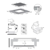 Heinner Induktionskochfeld HBHI-M4ZB2FXTC – 4 Zonen – Touchslider – Maßzeichnung